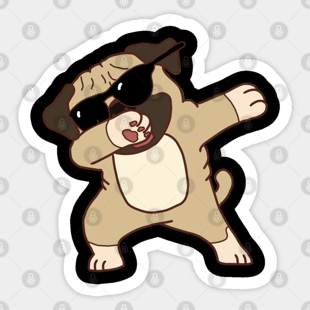 Dabbing Pug Sticker by TheUnknown93